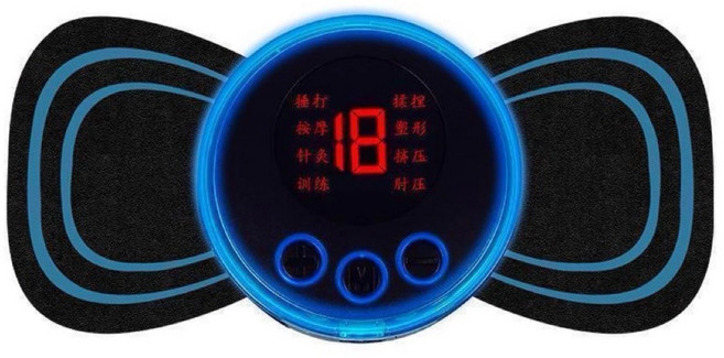 USB充電兩用按摩貼, 主機+充電線+3貼片, TENS