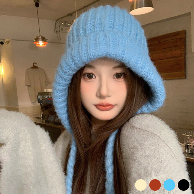 얼굴작아보이는 바라클라바 넥워머 청순 패션 방한모자 울니트, 1개, 버건디