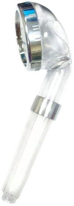 Water More 水摩爾 強力增壓細水SPA蓮蓬頭 304面板專利升級款 24 x 7.5 x 6cm 127g, 銀色 + 透明色, 1組