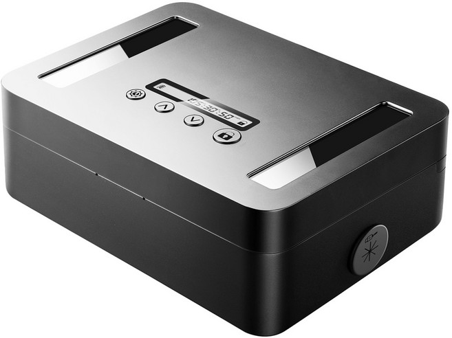 Vaydeer 금속 타이머 잠금함 타이머 기능이 있는 휴대폰 보관함 시간 설정식 금고 USB-C 충전 기능 어린이 잠금 장치 음성 안내 기능이 탑재된 자동 제어 보관함, 1개, Small