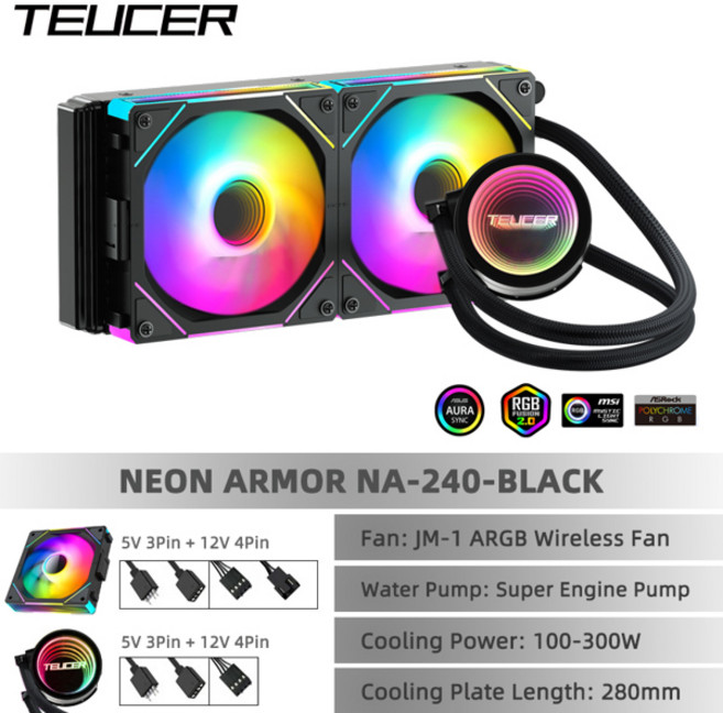 NA 360 PC 수냉 라디에이터 X99 마더보드 Intel 2011 1700 1200 1155 AMD AM4 AM5 액체 냉각 쿨러, NA 240 BLA, 1개