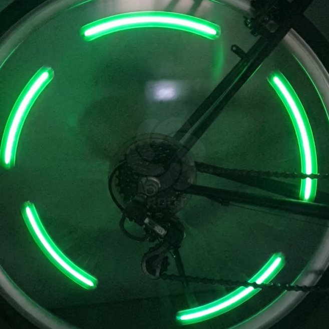 자전거 led 휠라이트 2P, 1세트, 그린 2p