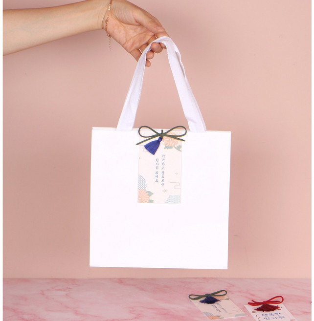 크루거브렌트 추석 감사선물포장 도톰 화이트 고급 쇼핑백 추석택, 추석택1, (7)세로형 중(23x34.5x14.5), 1매