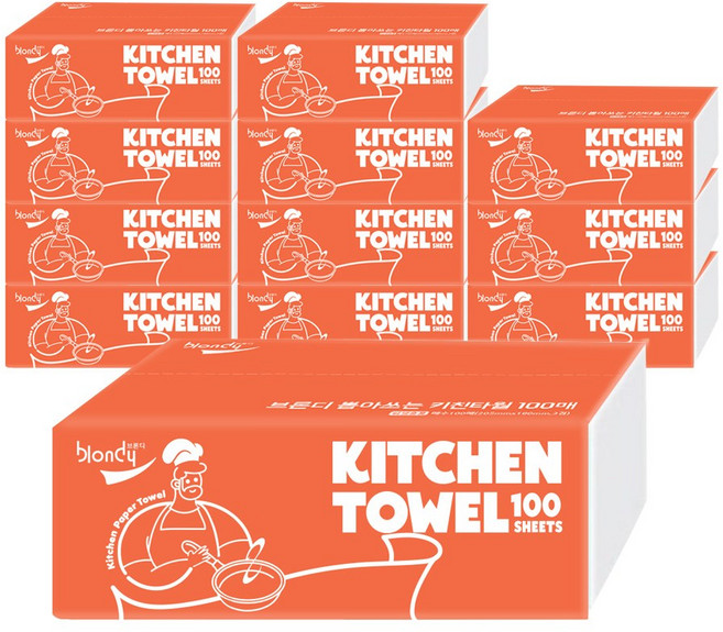브론디 뽑아쓰는 키친타올 3겹, 100매, 24개
