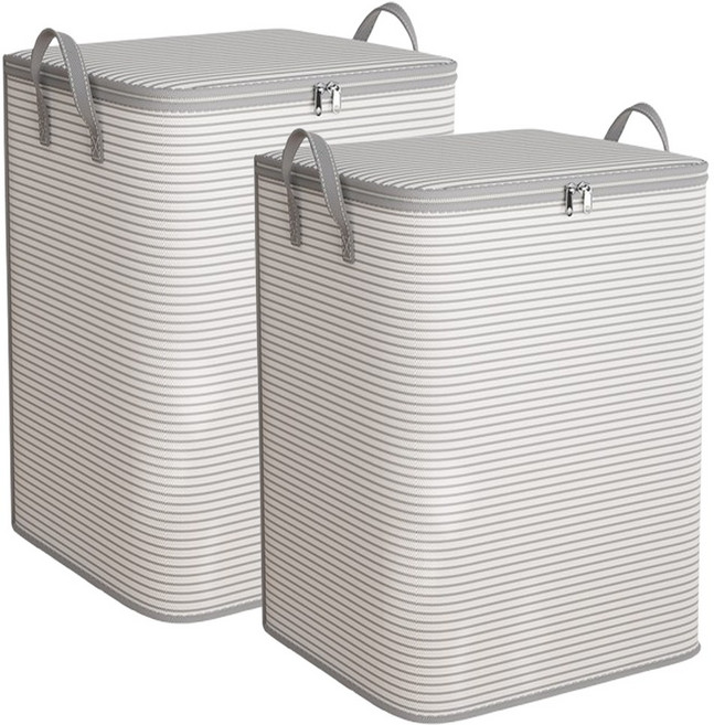 마레앙코 대용량 초특대형 옷 이불 방수 패브릭 정리함 보관함, 그레이, 2개