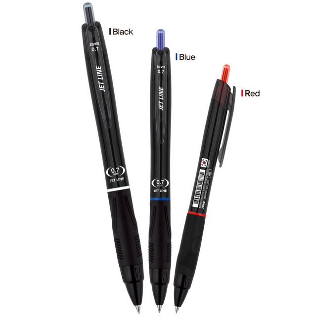자바 제트라인 0.7 유성볼펜 (12개1타), 블랙