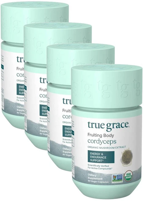 트루그레이스 코디셉 동충하초 버섯 True Grace Cordyceps, 4개, 60정 - 쿠팡