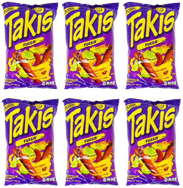 타키스 후고 핫칠리 페퍼 라임 또띠아 칩스, 280g, 6개