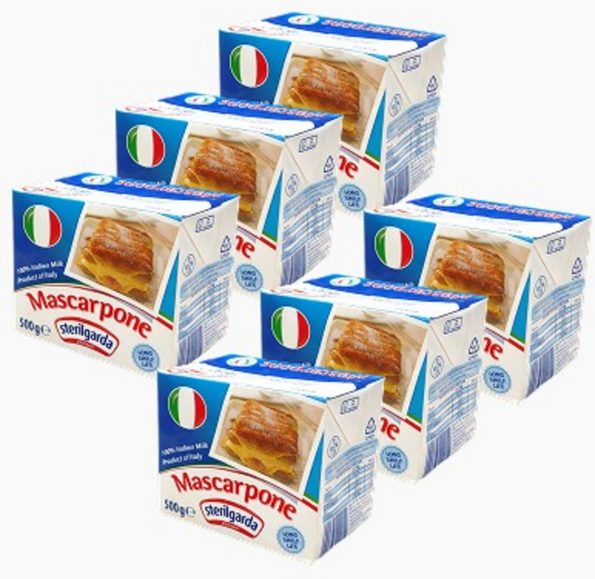 스테릴가르다 종이팩 마스카포네 생치즈 냉장 아이스박스포함, 6개, 500g