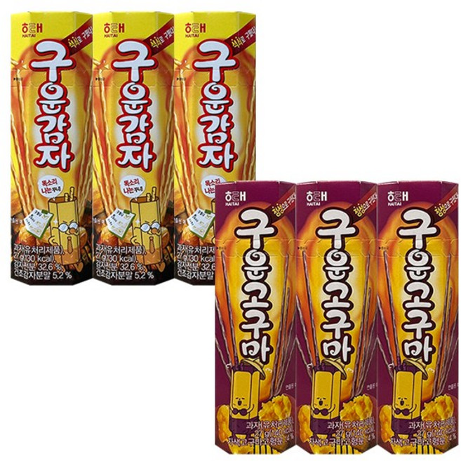 해태 구운감자 27g + 구운고구마 27g, 3세트, 54g