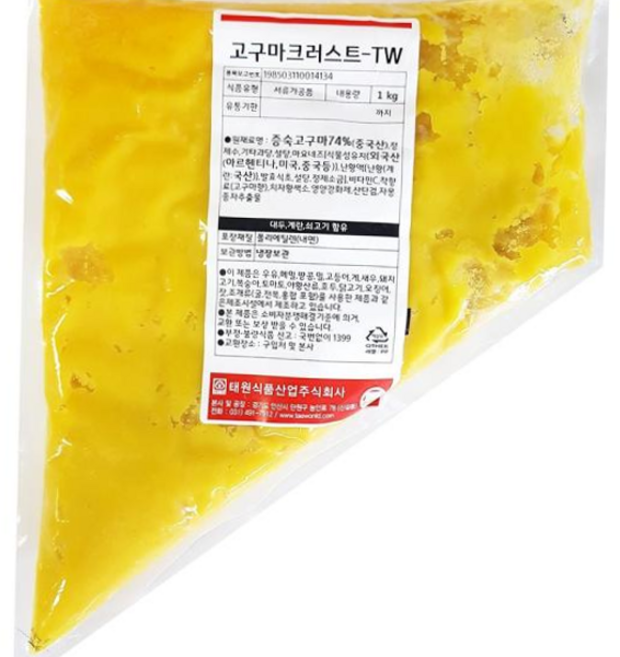국산고구마무스 업소용 식자재 재료 고구마무스 크러스트 삼각형 1kg, 본상품
