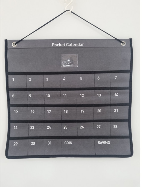 블리스키미 약달력 용돈 달력 약먹는 주머니 생활비 가계부 저축 영수증 포켓 캘린더, 1개, 그레이