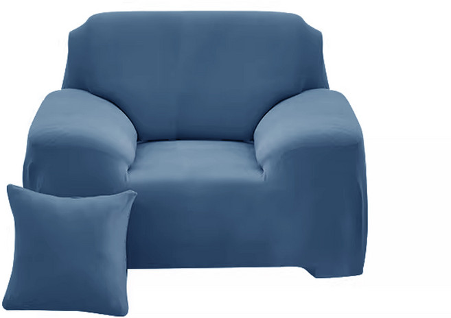 萬能彈力沙發套 沙發布套 全包覆椅套 防塵沙發罩, 1件, 單人,藍色, 藍色