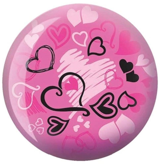 Brunswick 보우ling Products Hearts Glow Viz-A-Ball 볼링공 4.5kg10파운드 핑크+ 블랙 4.5kg10파운드 469073, Pink/Black