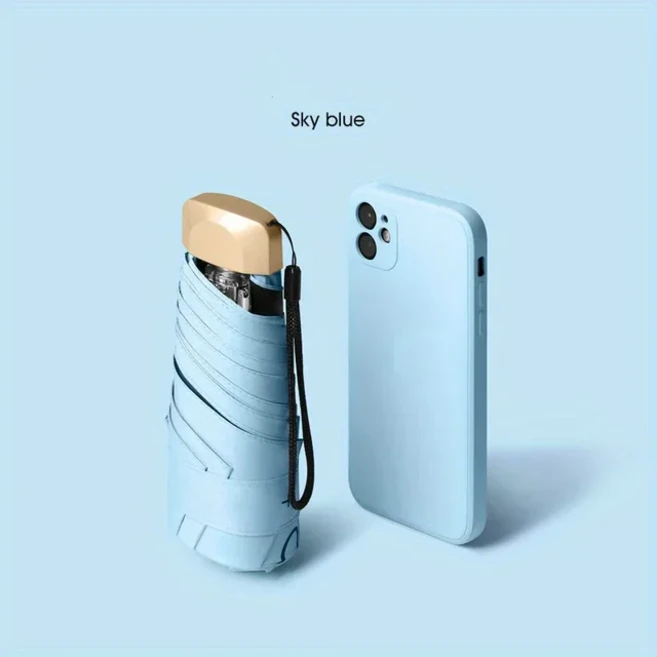 쿠쿠스토어 야외 미니 태양 우산 UV 보호 초경량 접이식 5단