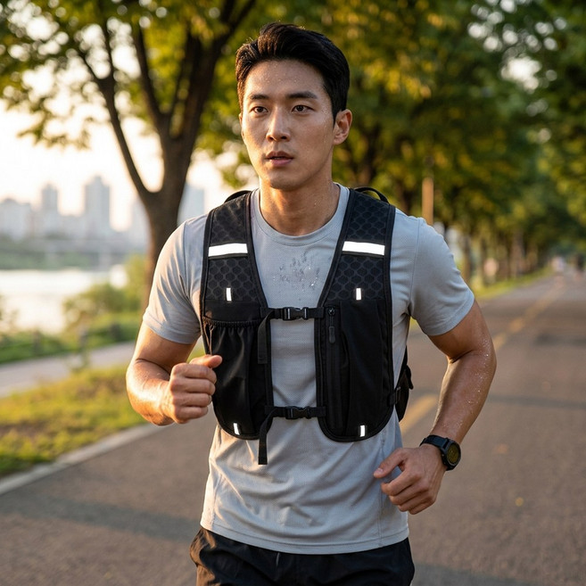 홈베리카 베스트 초경량 트레일러닝 조끼, 블랙