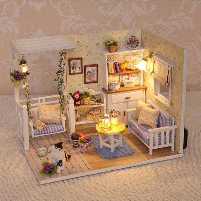 청년토이 DIY 미니어처 고양이 하우스, 혼합색상, 1개