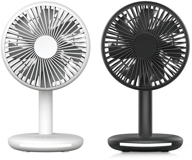 [한정수량 1+1행사] 모노큐브 무선 휴대용 선풍기 MONO-4TFLED 미니 탁상용 LED무드등, 화이트+블랙