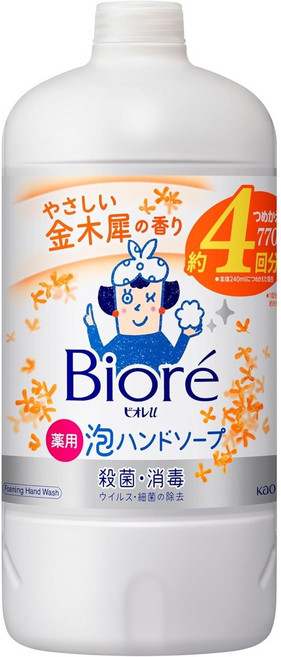 비오레u 포밍 핸드솝 금목서향 리필형 770ml 3개 대용량 거품 손세정제