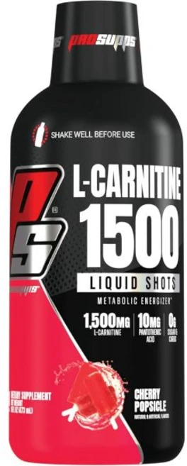 남성 여성 프로서플라이 L카르니틴 각성제 프리 리퀴드 샷 퍼포먼스 운동 음료 청정 에너지 무설탕 탄수화물 없음(31인분 베리 3000개), 1500 Cherry Popsicle, 1개 - 쿠팡