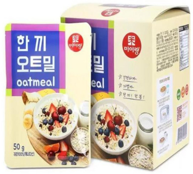 미이랑 한 끼 오트밀 500g(50g x 10봉) x 6개, 6박스, 50g