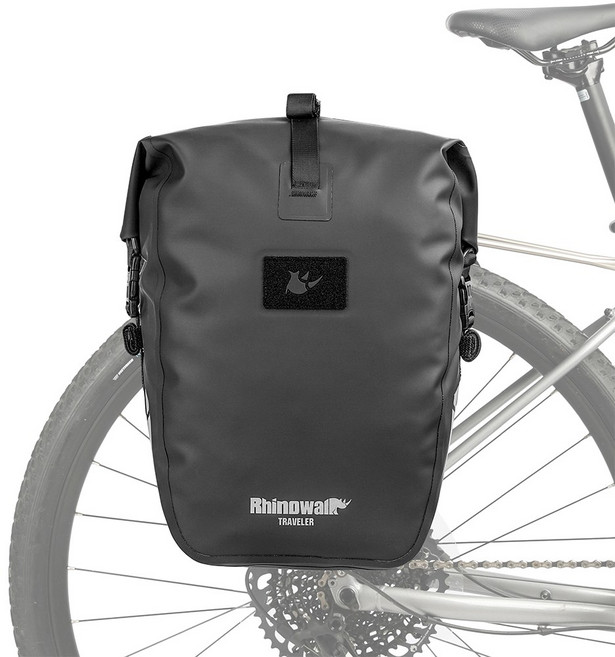 라이노워크 자전거 짐받이 가방 20L 사이드 리어백 패니어 투어백 BLX0603, 블랙, 1개