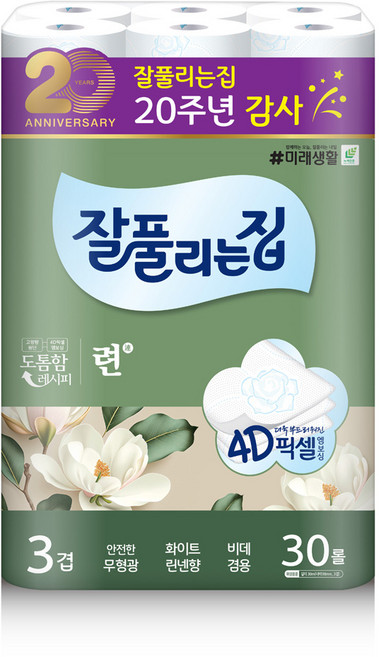 잘풀리는집 더도톰한 3겹 련 30m 30롤, 1세트