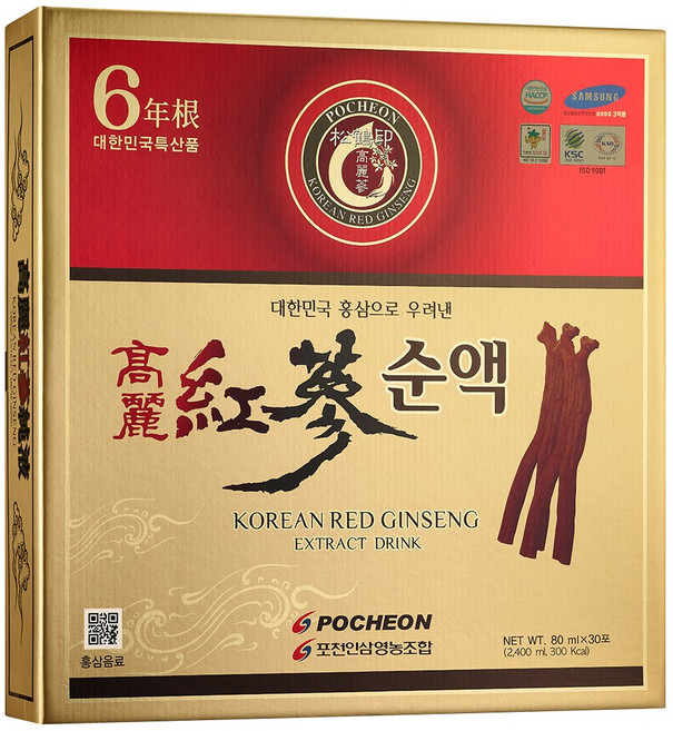 포천홍삼 홍삼순액 80ml x 30포, 1개, 2.4L