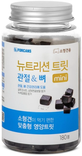 포켄스 강아지 뉴트리션 트릿 미니 영양제, 180정, 뼈/관절강화, 1개 - 쿠팡