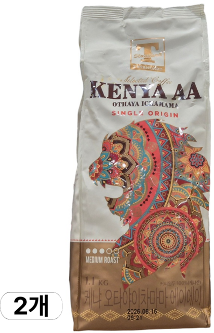 티스탠다드 케냐 오타야 이차마마 AA 1.1kg, 홀빈, 2개