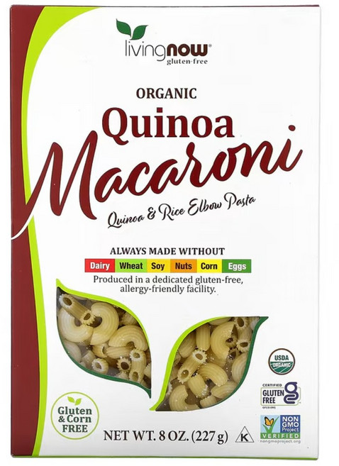 오가닉 퀴노아 아마란스 쌀 마카로니 글루텐 프리 227g 나우푸드, 1개