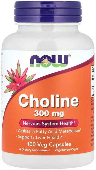 NOW Foods 콜린 300mg 베지 캡슐 100정 NOW-00506 - 쿠팡