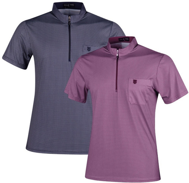 깔끔한 Y패턴 남자 하프넥 반집업 골프 반팔티 골캉스 레슨 골프패션