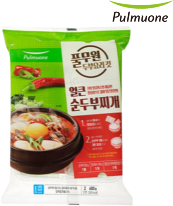풀무원 얼큰 순두부찌개 KIT 2인분 외 2종, 600g, 1개