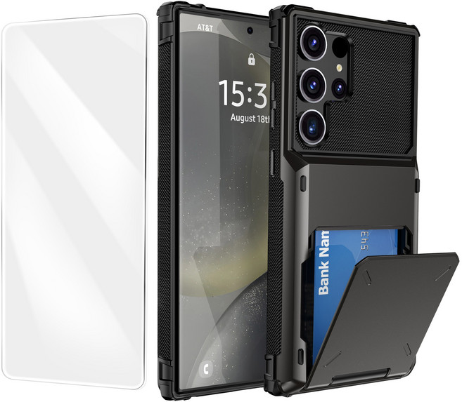 삼성 갤럭시 S25 S26 카드 5장 수납 에어 범퍼 하드 케이스 +강화유리