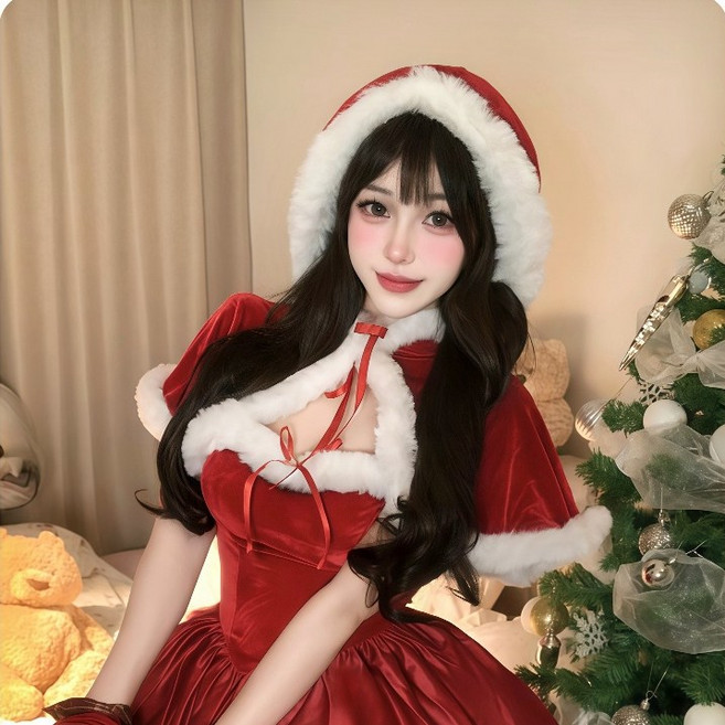 聖誕節斗篷披風 兔兔耳朵裝扮