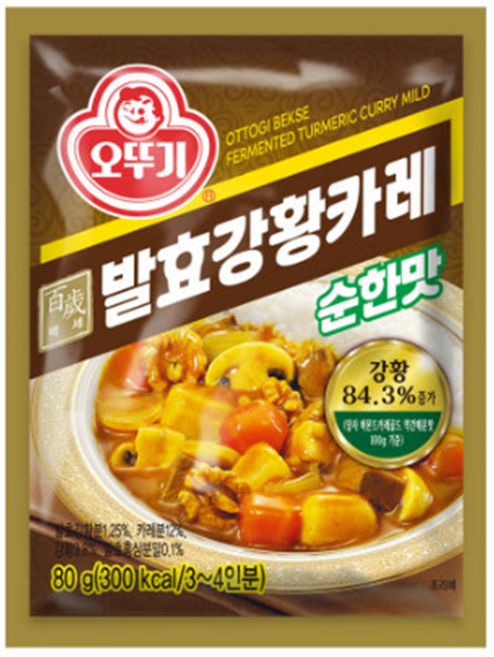 오뚜기 백세 발효 강황 카레 순한맛, 80g, 20개