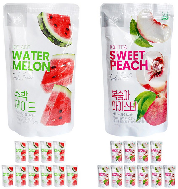 밸런스그로우 수박에이드 230ml 10팩 +복숭아 아이스티 230ml 10팩