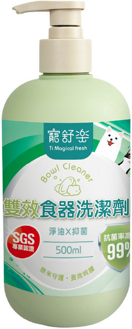 寵舒樂 雙效食器洗潔劑 200ml 人寵通用 天然安心 посуда, 1個, 500ml