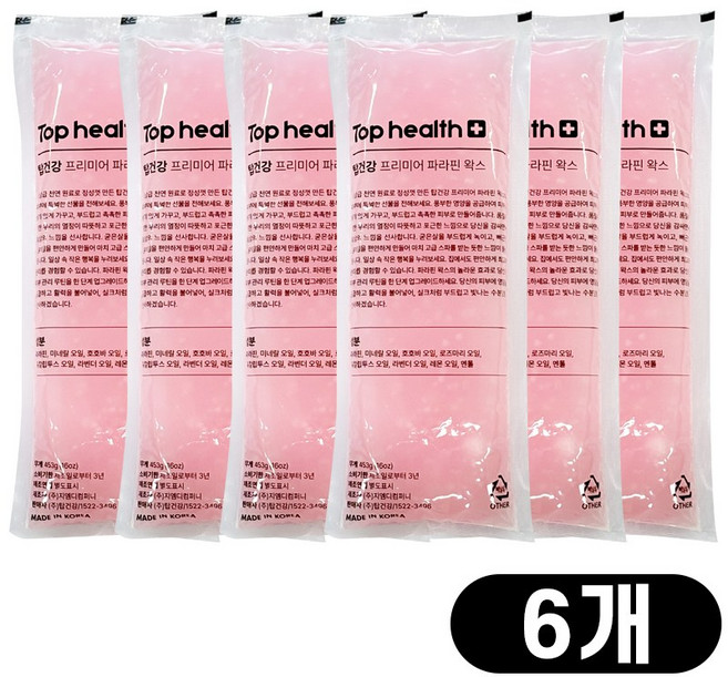 탑건강 프리미어 파라핀왁스 피치 6개입, 1세트