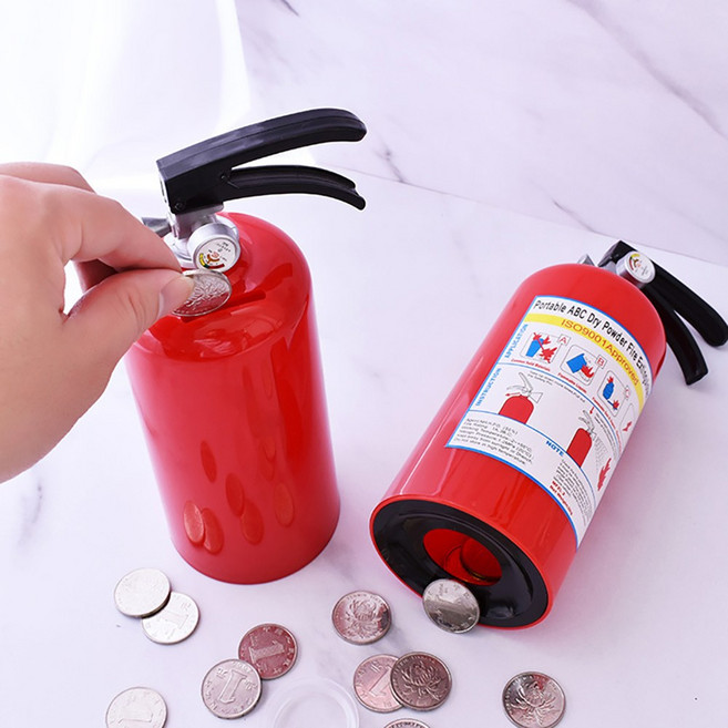 에브리샤인 인테리어 소품 소화기모양 저금통, 1개, 레드