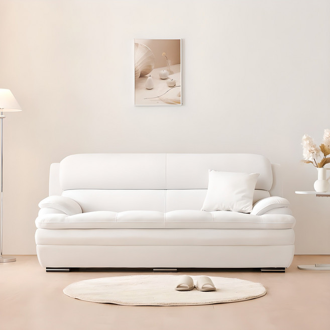 동서가구 베르디 아쿠아텍스 패브릭 3인용 소파 방문설치, 크림아이보리