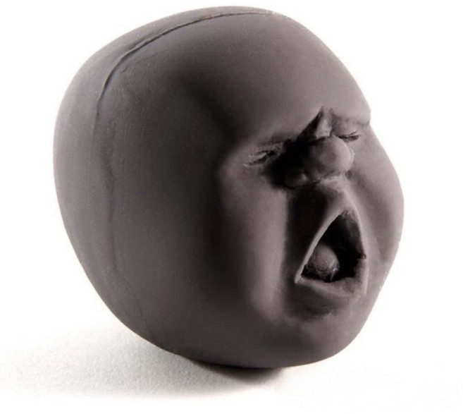 CAOMARU 人面球公仔 創意減壓療癒玩具 灰黑色, 1個, 現貨不挑款, 灰黑