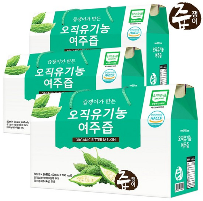 유기농 여주즙 3박스 90포, 3개, 2.4L