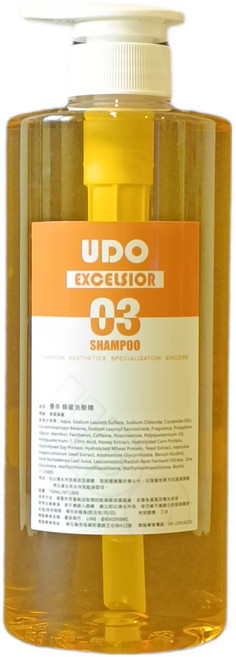 UDO EXCELSIOR 03 蜂蜜洗髮精 無矽靈舒緩頭皮 深層修護 蓬鬆豐盈, 1個, 750ml