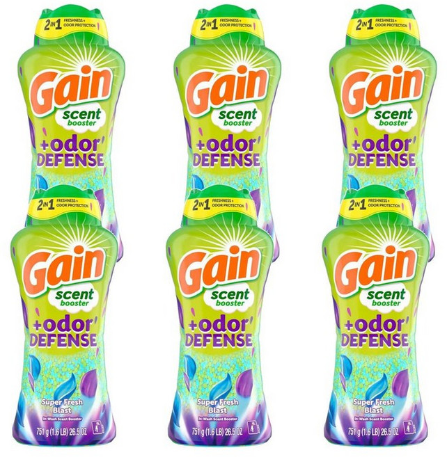 Gain 게인 인워시 센트 부스터 오도 디펜스 슈퍼 프레쉬 블래스트 453g, 6개