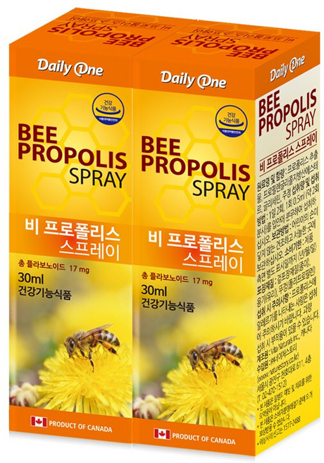 데일리원 비 프로폴리스 스프레이 캐나다 액상, 2개, 30ml