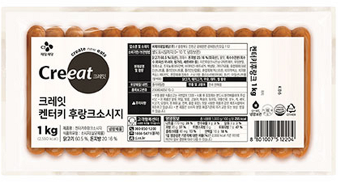 크레잇 켄터키 후랑크 소시지, 2개, 1kg