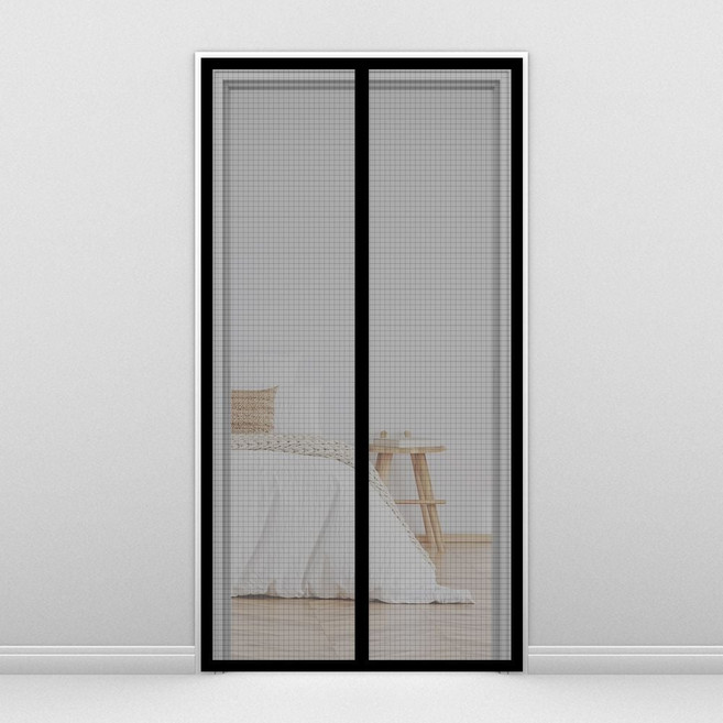 출입문 방충망 현관문 방문 블랙 100x210cmmim3+1HYR