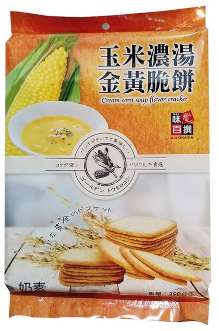 AJI OKASHI 玉米濃湯金黃脆餅 390公克, 1個, 390g